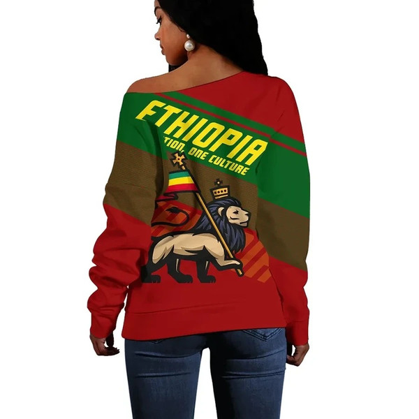 Lion Of Judah Ethiopia Women Off Shoulder - Fifth Style, African Women Off Shoulder For Women