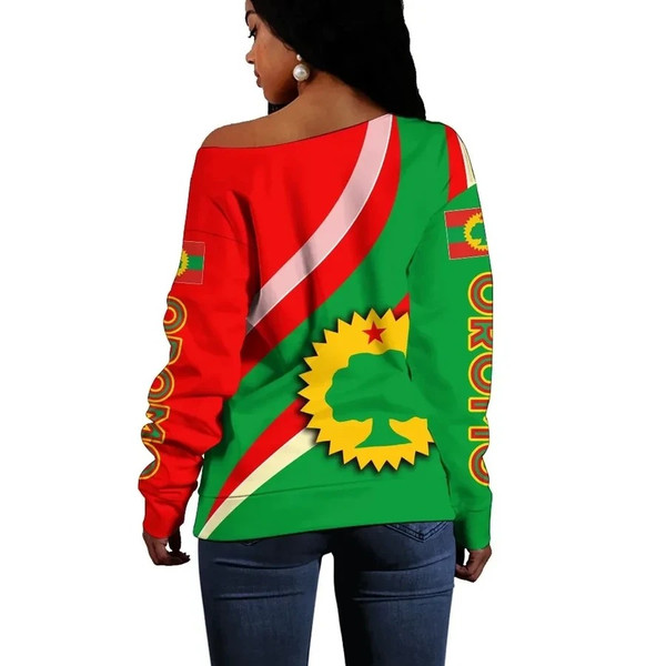 Oromo Special Flag Women's Off Shoulder, African Women Off Shoulder For Women
