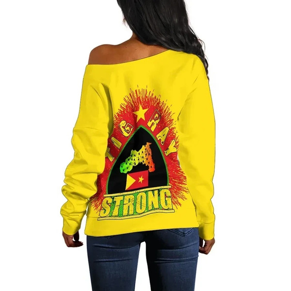 Tigray Strong (Yellow) Women's Off Shoulder, African Women Off Shoulder For Women