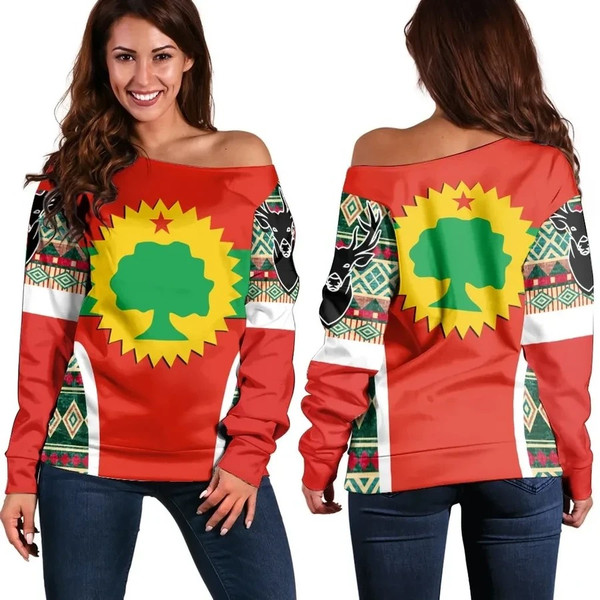 Oromo Africa Pattern Style Women's Off Shoulder, African Women Off Shoulder For Women