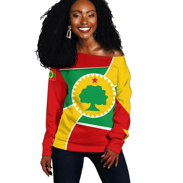 Oromo - Tigray Flag Powerful Women's Off Shoulder, African Women Off Shoulder For Women