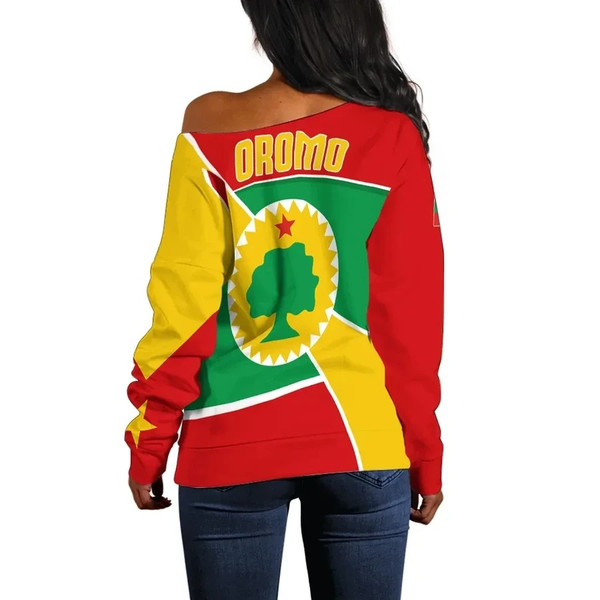 Oromo - Tigray Flag Powerful Women's Off Shoulder, African Women Off Shoulder For Women