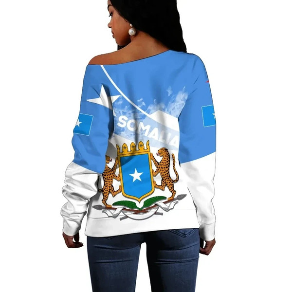 Somalia Alternative Flag Women's Off Shoulder, African Women Off Shoulder For Women