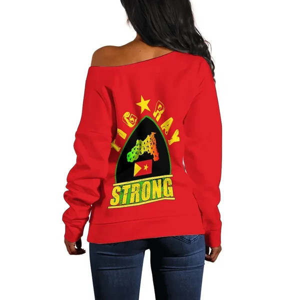 Tigray Strong (Red) Women's Off Shoulder, African Women Off Shoulder For Women