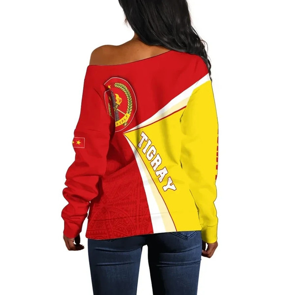 Personalized Tigray Flag Strong Tattoo Africa Women's Off Shoulder, African Women Off Shoulder For Women