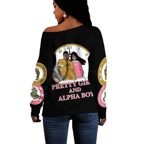 Alpha Phi Alpha AKA Phirst Pham Sorority Black Offshoulder, African Women Off Shoulder For Women