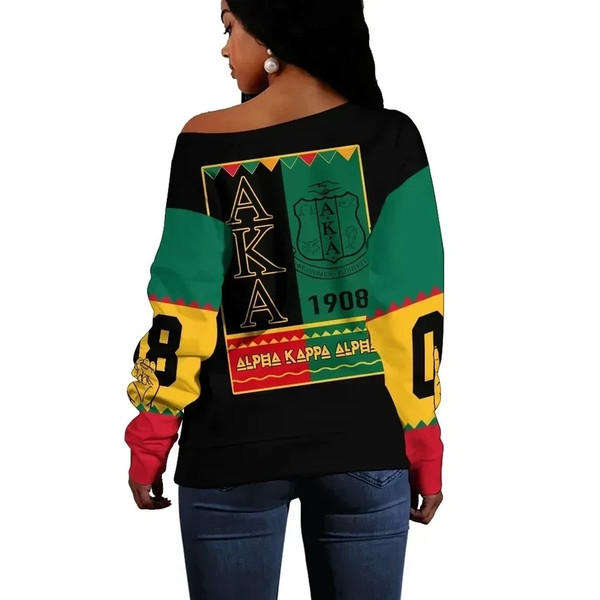 AKA Sorority Black History Month Offshoulder 01, African Women Off Shoulder For Women