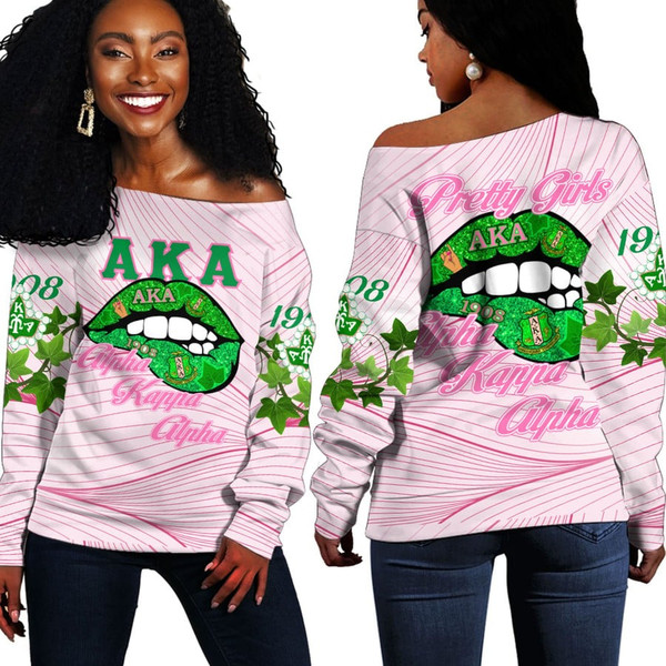 AKA Sorority Lips Off Shoulder Sweaters, African Women Off Shoulder For Women