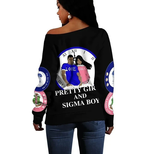 Phi Beta Sigma AKA Sorority Black Offshoulder, African Women Off Shoulder For Women