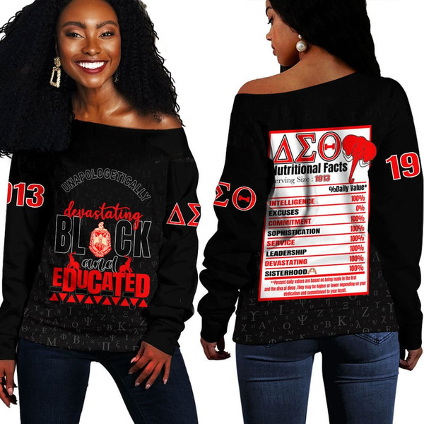 Delta Sigma Theta Off Shoulder Sweaters 01, African Women Off Shoulder For Women