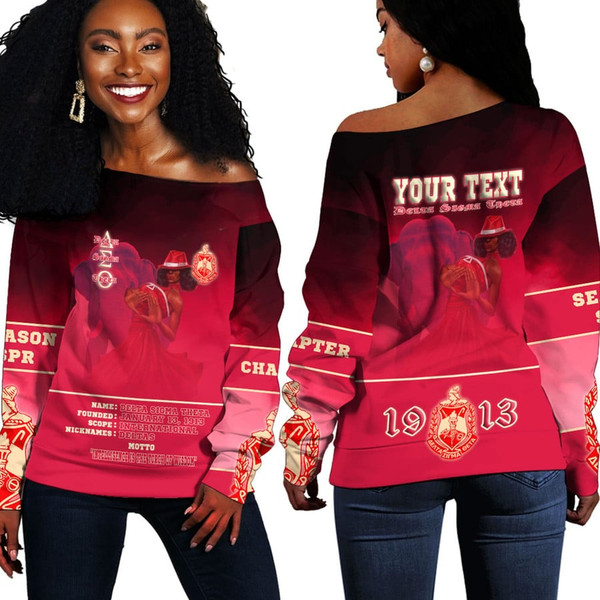 Delta Sigma Theta Motto Off Shoulder Sweaters 01, African Women Off Shoulder For Women