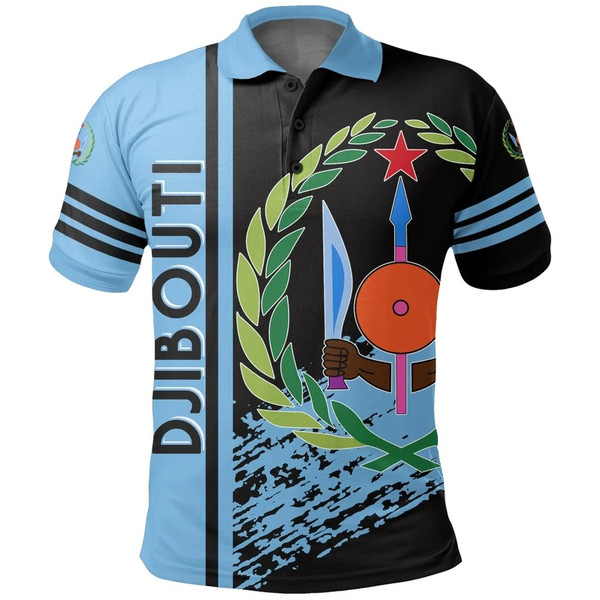 Djibouti Quarter Style Polo Shirt, African Polo Shirt For Men Women