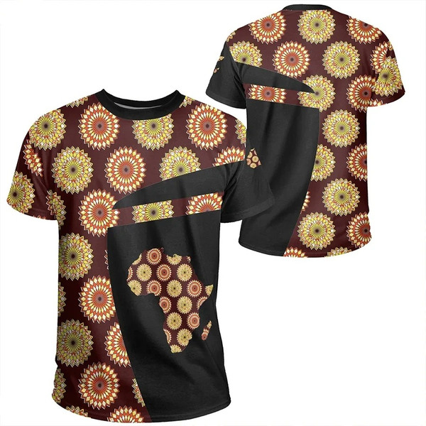 Ankara Cloth - Geometric Nawiri Tee - Sport Style, African T-shirt For Men Women