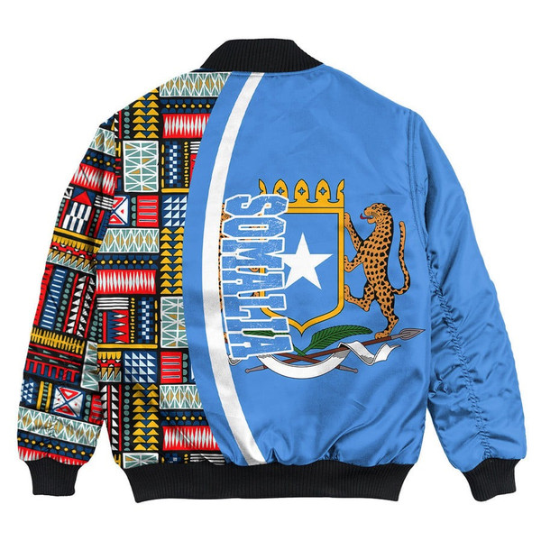 Somalia Flag and Kente Pattern Special Bomber Jacket, African Bomber Jacket For Men Women