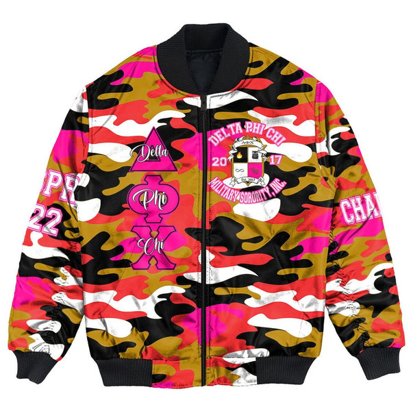 Delta Phi Chi Camo Bomber Jackets, African Bomber Jacket For Men Women