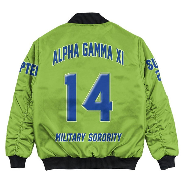 Custom Alpha Gamma Xi (Green) Bomber Jackets, African Bomber Jacket For Men Women