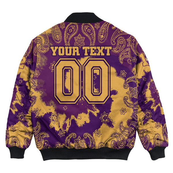 Custom Phi Alpha Delta Paisley Bandana Tie Dye Style Bomber Jackets, African Bomber Jacket For Men Women