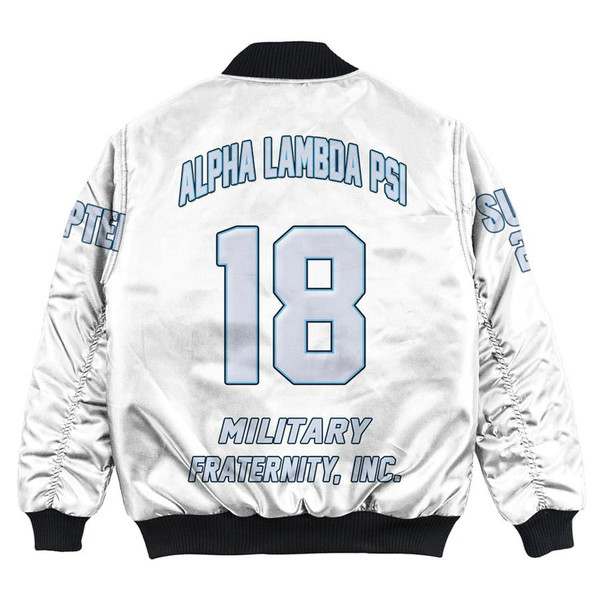 Custom Alpha Lambda Psi (White) Bomber Jackets, African Bomber Jacket For Men Women