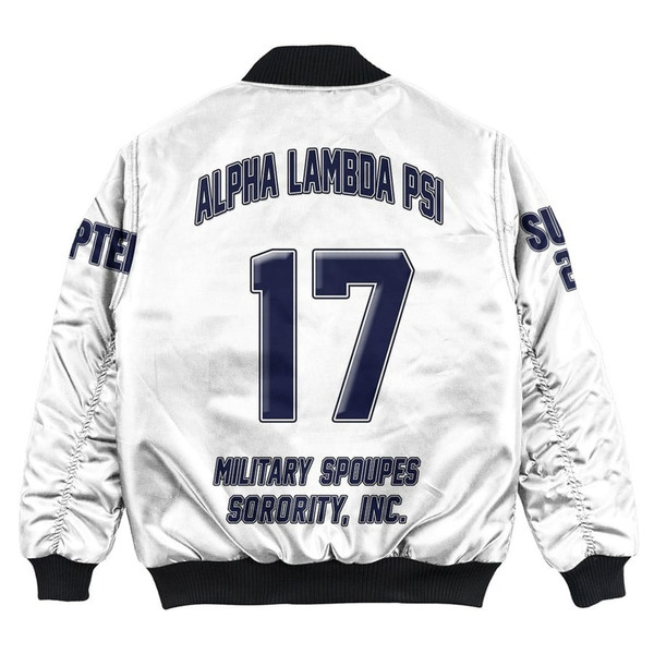 Custom Alpha Lambda Psi Spouses (White) Bomber Jackets, African Bomber Jacket For Men Women