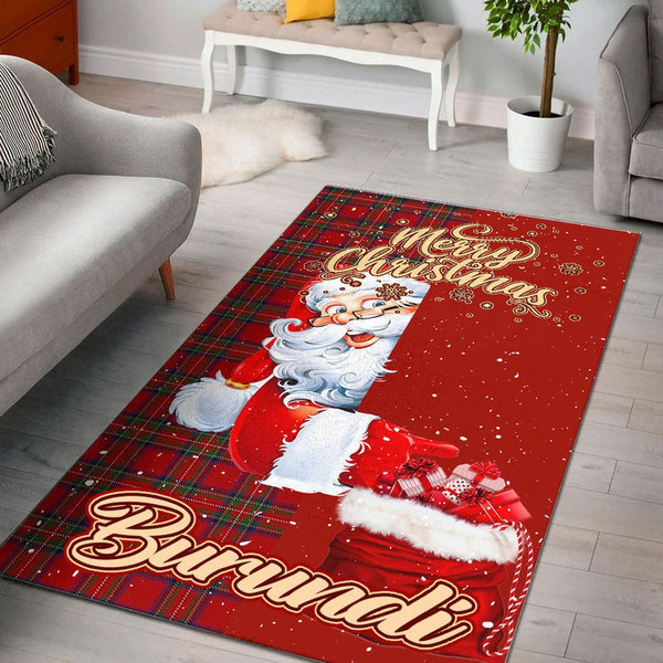 Burundi Area Rug Santa Claus Merry Christmas You can Personalize Custom Text, Africa Area Rugs For Home