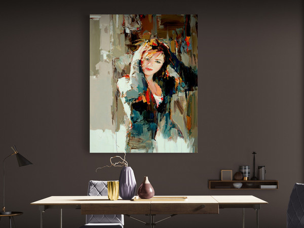 Abstract Elegance,Contemporary Art, Female Figure, Modern Canvas, Bold Brushstrokes, Vivid Colors, Elegant Decor, Abstract Expressionism.jpg