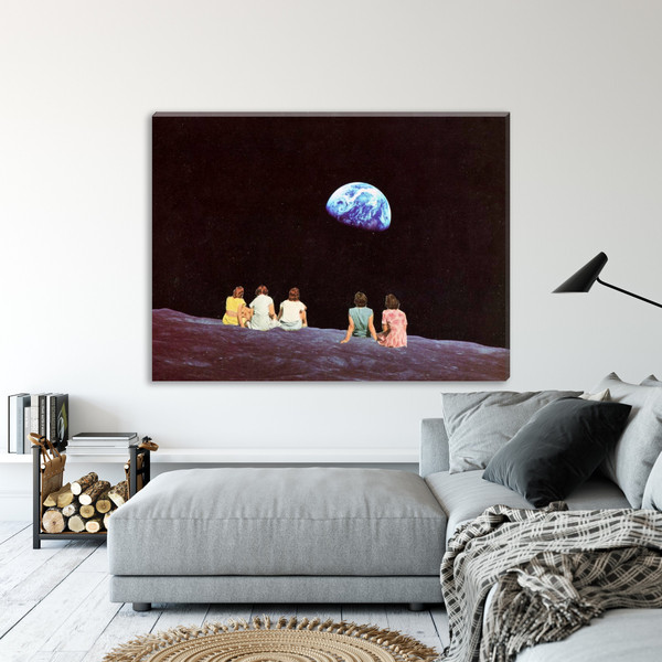 Moon Canvas wall art, Extra large canvas print, Large living room prints, Poster, Space art.jpg