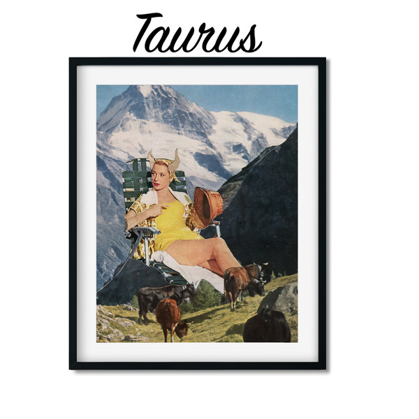Taurus print, Astrology horoscope art, Zodiac poster, Gift for her, May birthday gifts for her.jpg