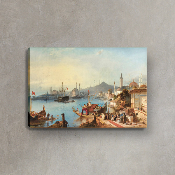 Jacob Jacobs, General View of Constantinople Photo Canvas, Old Istanbul photos print canvas, Landspace Photo Print Canvas, Historical Paint.jpg