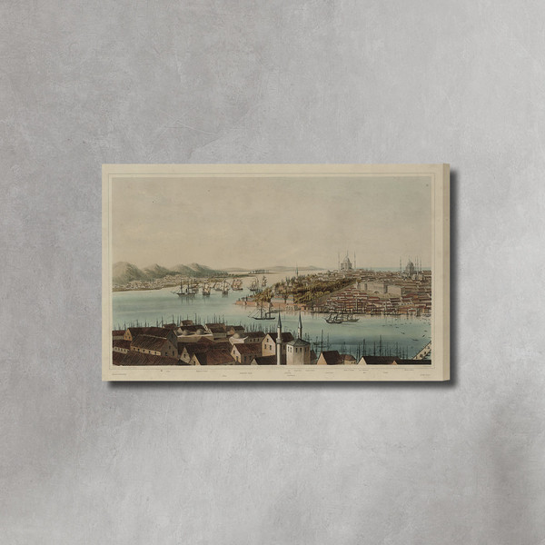 Maps of Istanbul, Old Istanbul Photo Print Canvas, Sea Painting, Constantinople photo print canvas, Historical Paint.jpg