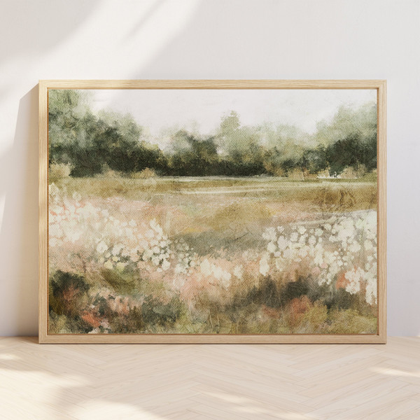 Spring Scenery Landscape Print, Summer Printable Wall Art, Farmhouse Decor, Flower Field Landscape Oil Painting, Original Artist.jpg