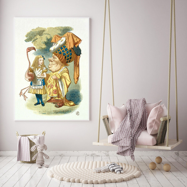 John Tenniel Illustration from The Nursery Alice Alice's Adventures Canvas Print Print for kids room Gallery Wrapped Vintage style gift.jpg