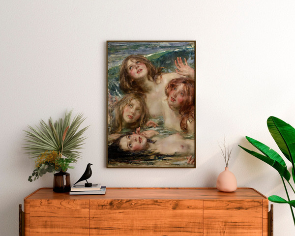 James Shannon - Sirens Sensual print on canvas, Siren art print, Canvas art, Home decor, Nymphs painting, Beautiful girl, Print for gift.jpg