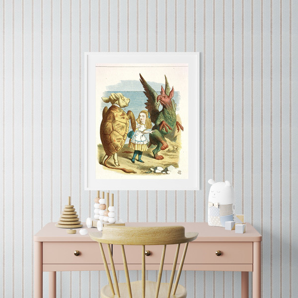 John Tenniel Illustration from The Nursery Alice Alice in Wonderland Alice's Adventures Print on canvas, canvas art, print for kids room.jpg