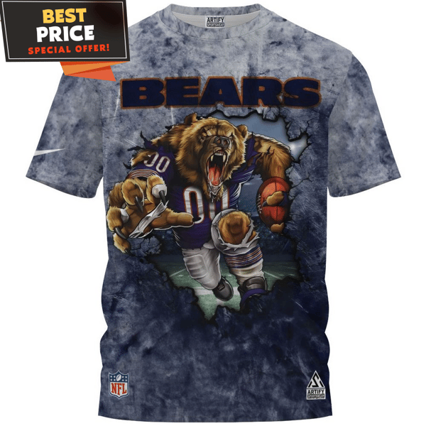 Chicago Bears Mascot Breaking Through Wall T-Shirt, Cool Chicago Bears Gifts - Best Personalized Gift & Unique Gifts Idea.jpg