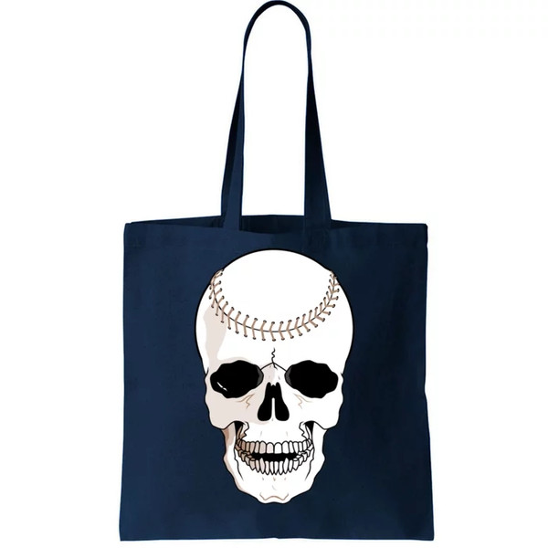 Baseball Face Skeleton Skull Tote Bag.jpg