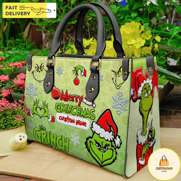 Grinch Leather Handbag,Grinch Christmas Handbag,Grinch Lovers Handbag 7.jpg