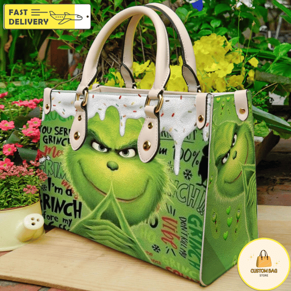 Grinch Leather Handbag,Grinch Christmas Handbag,Grinch Lovers Handbag 9.jpg