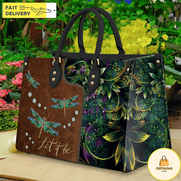 Hippie Dragonfly Leather Bag, Dragonfly Handbag, Custom Leather Bag, Woman Handbag.jpg