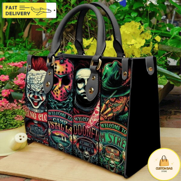 Horror Characters Halloween Leather Bag,Horror Handbag,Halloween Bags and Purses 4.jpg