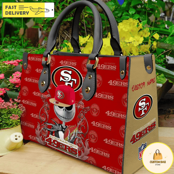 San Francisco ers NFL Jack Skellington Women Leather Bag.jpg