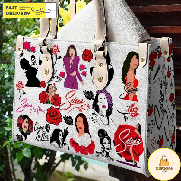 Selena Quintanilla Icon Art Collection Leather Bag Women Leather Hand Bag, Personalized Handbag, Women Leather Bag.jpg