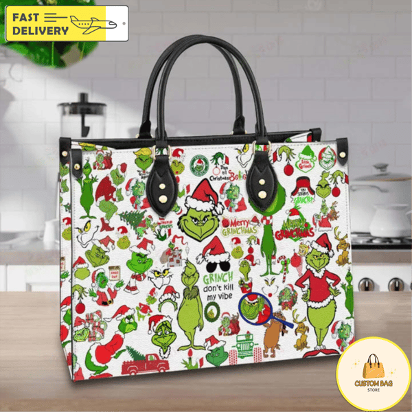 The Grinch Christmas Purse  Leather Bag Handbag For Women.jpg