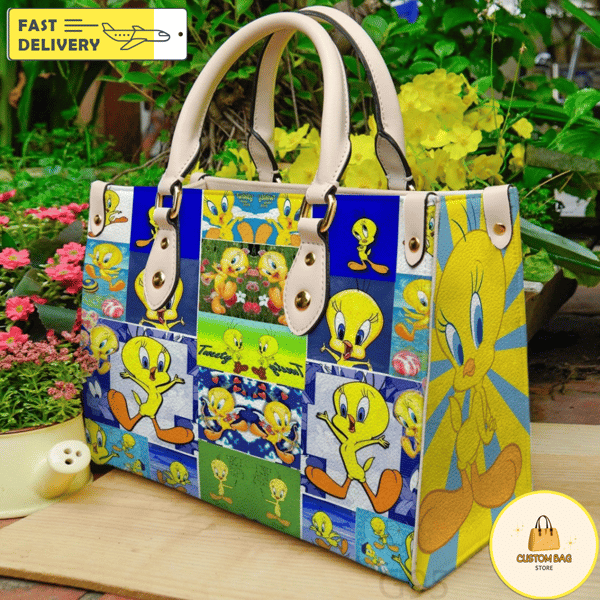 Tweety Bird Leather Handbag,Tweety Bird Leather Bag,Tweety Bird Crossbody Bag.jpg