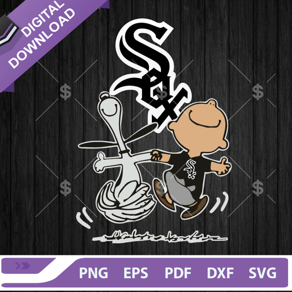 Chicago White Sox MLB Snoopy And Charlie Brown SVG, Snoopy And Charlie Brown Baseball SVG, Chicago White Sox Logo SVG PNG.jpg