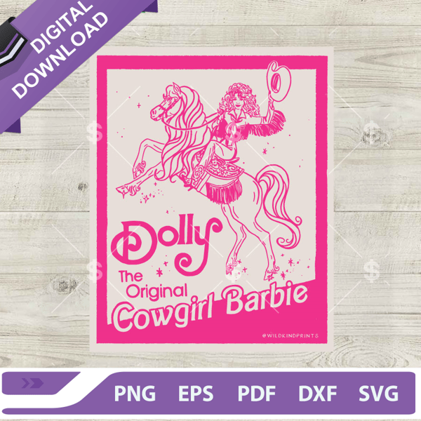 Dolly The Original Cowgirl Barbie SVG, Vintage Dolly Cowgirl Barbie SVG, Cowgirl Barbie SVG.jpg