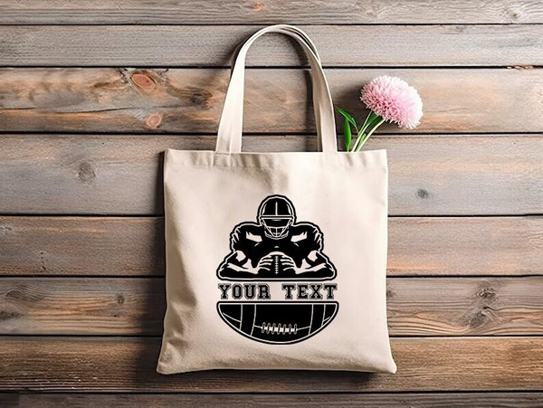 Custom Text American Football Tote Bag, Personalized Sports Shoulder Bag, Cheer Mom Gifts, American Football Accessories,Canvas Shoulder Bag.jpg