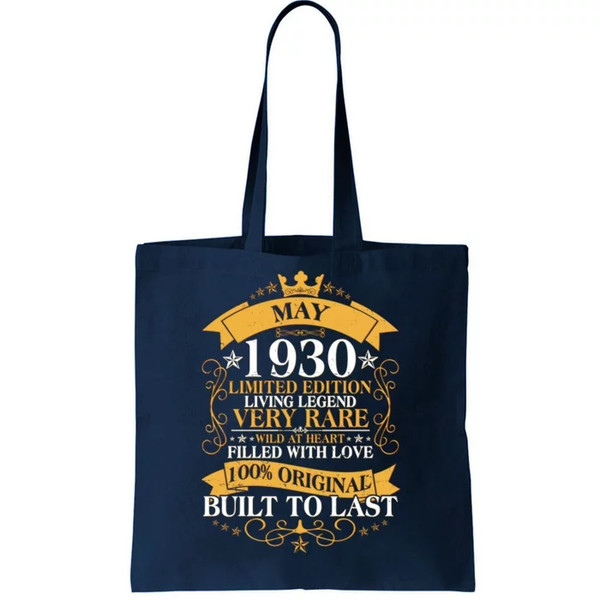 Vintage Limited Edition May 1930 Birthday Tote Bag.jpg