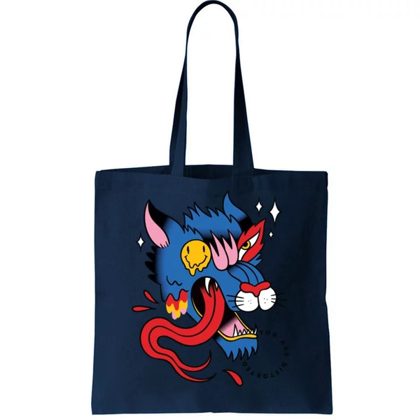 You Are Distorted Funny Wolf Tote Bag.jpg