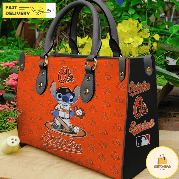 Baltimore Orioles Stitch Women Leather Hand Bag.jpg