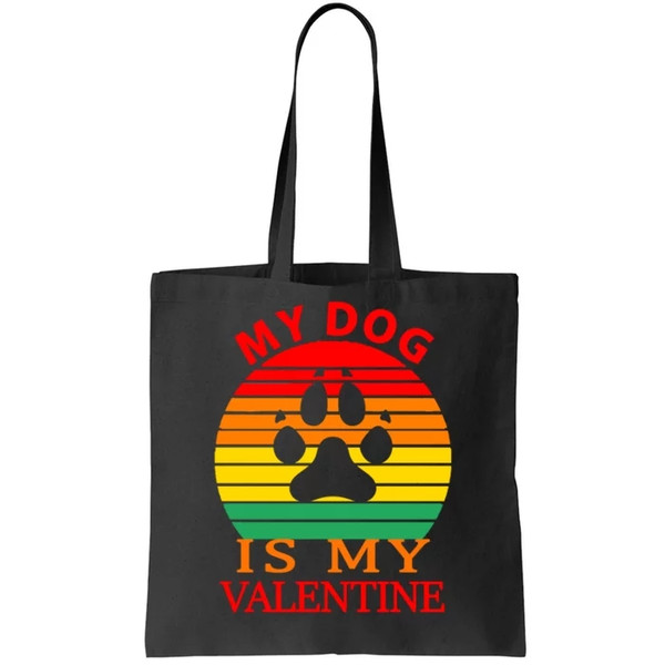 My Dog Is My Valentine Retro Tote Bag.jpg